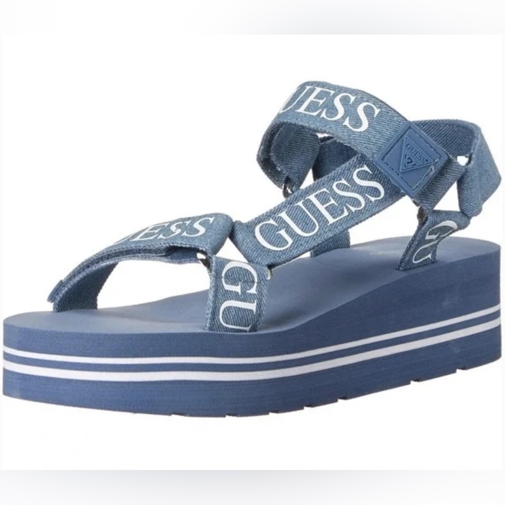 Guess Denim Blue Strap Sandals Size 7.5